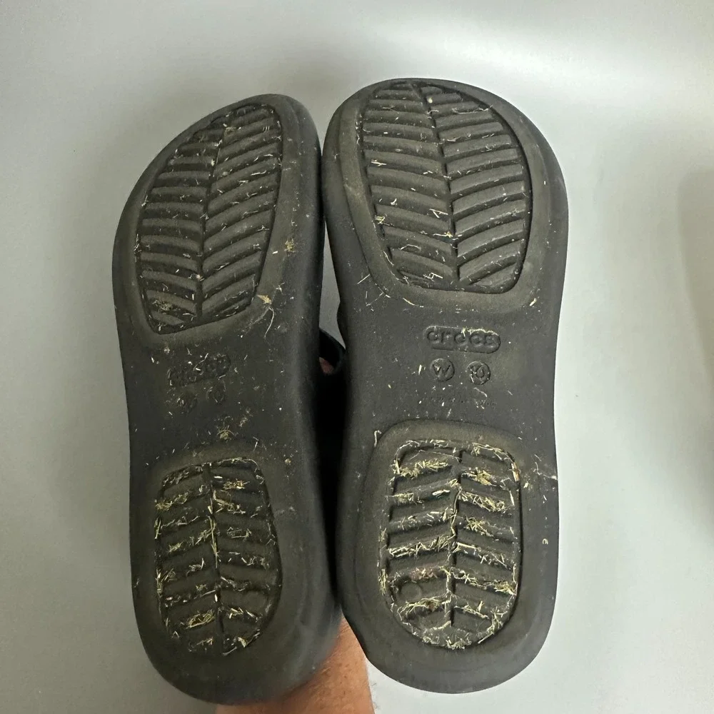 Crocs LiteRide‎ Flip Flops Mens 8 Womens 10 Black Grey Athletic Thong Sandals
